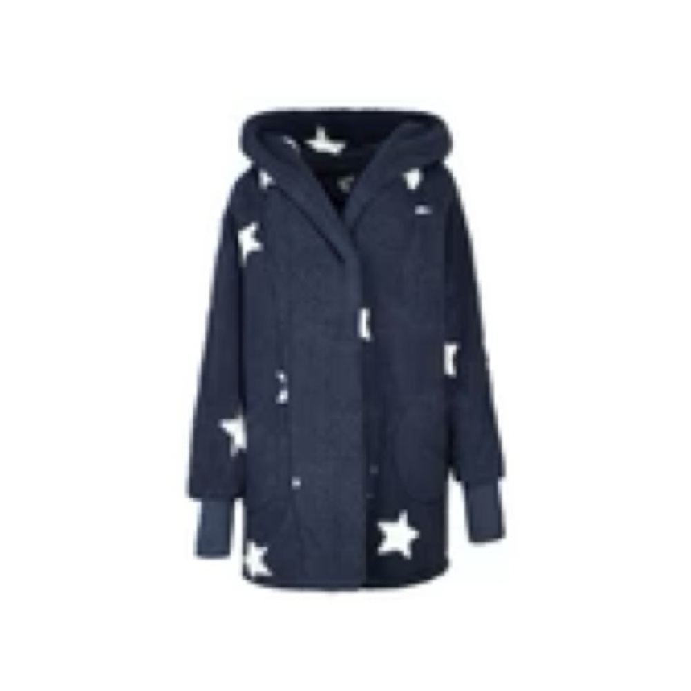 Navy Star Hooded Teddy Coat